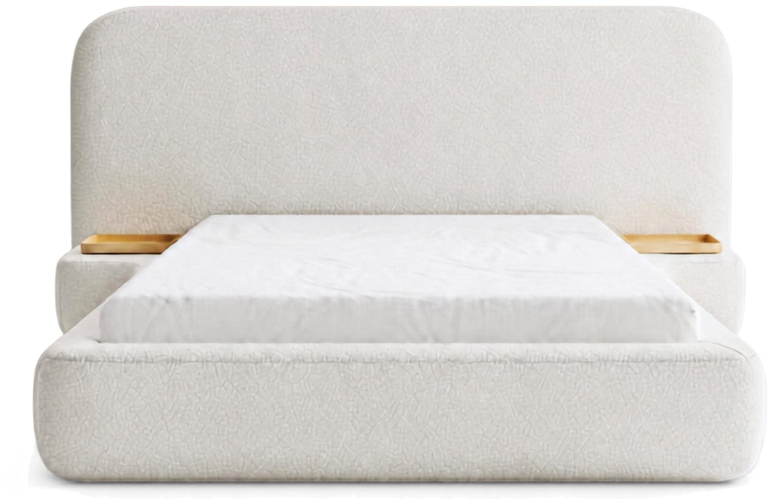 Mörgenn Bedframe Calpe 140x200 - Crème - Nachtkastjes - Met Matras Crème (Perfect Harmony 01)