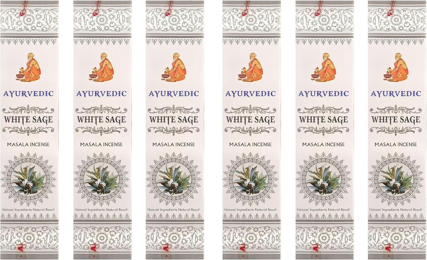 Wierookstokjes 6 stuks - witte salie - 100% natuurlijk - reinigen en beschermen - ServiceTopper