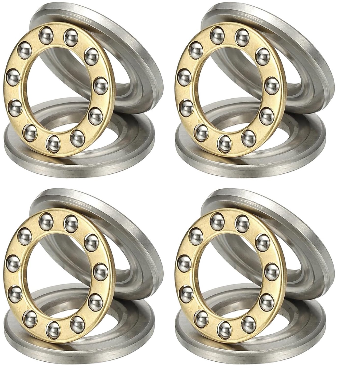 Duwkogellagers 12 x 23 mm - verchroomd staal - 4 stuks - voor transportsystemen - ServiceTopper