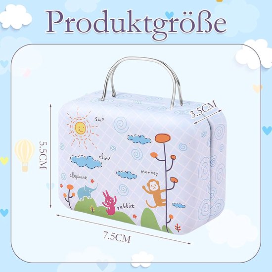 Mini reiscase, klein, met draaggreep, cadeauverpakking, reis herinneringen, opbergen — afbeelding 2