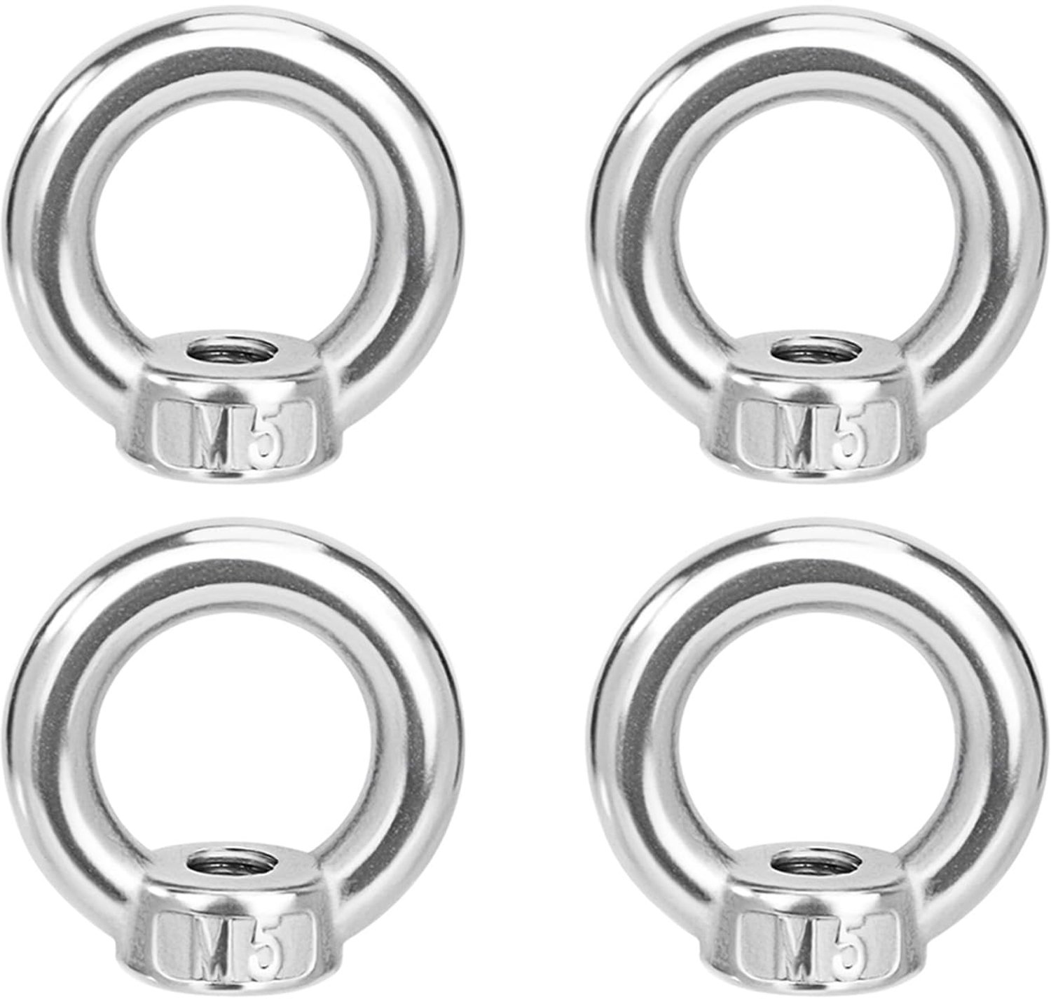 4x Ringmoeren M5, RVS, voor ophangingen