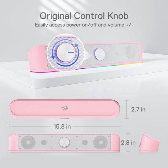 Soundbar Desktop - USB Voeding 4 Watt - 25,2 cm Breed - Kunststof - Voor Computer En TV — afbeelding 4