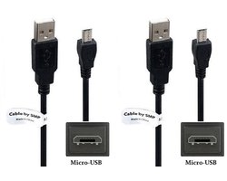 2 stuks OneOne 0,8m Micro USB kabel. Stevige laadkabel. Oplaadkabel snoer past op past op Ultimate Ears Blast, Boom 1, Boom 2, Boom 3, Megablast, Megaboom, Megaboom 3, Roll 1, Roll 2, Wonderboom 1 & 2