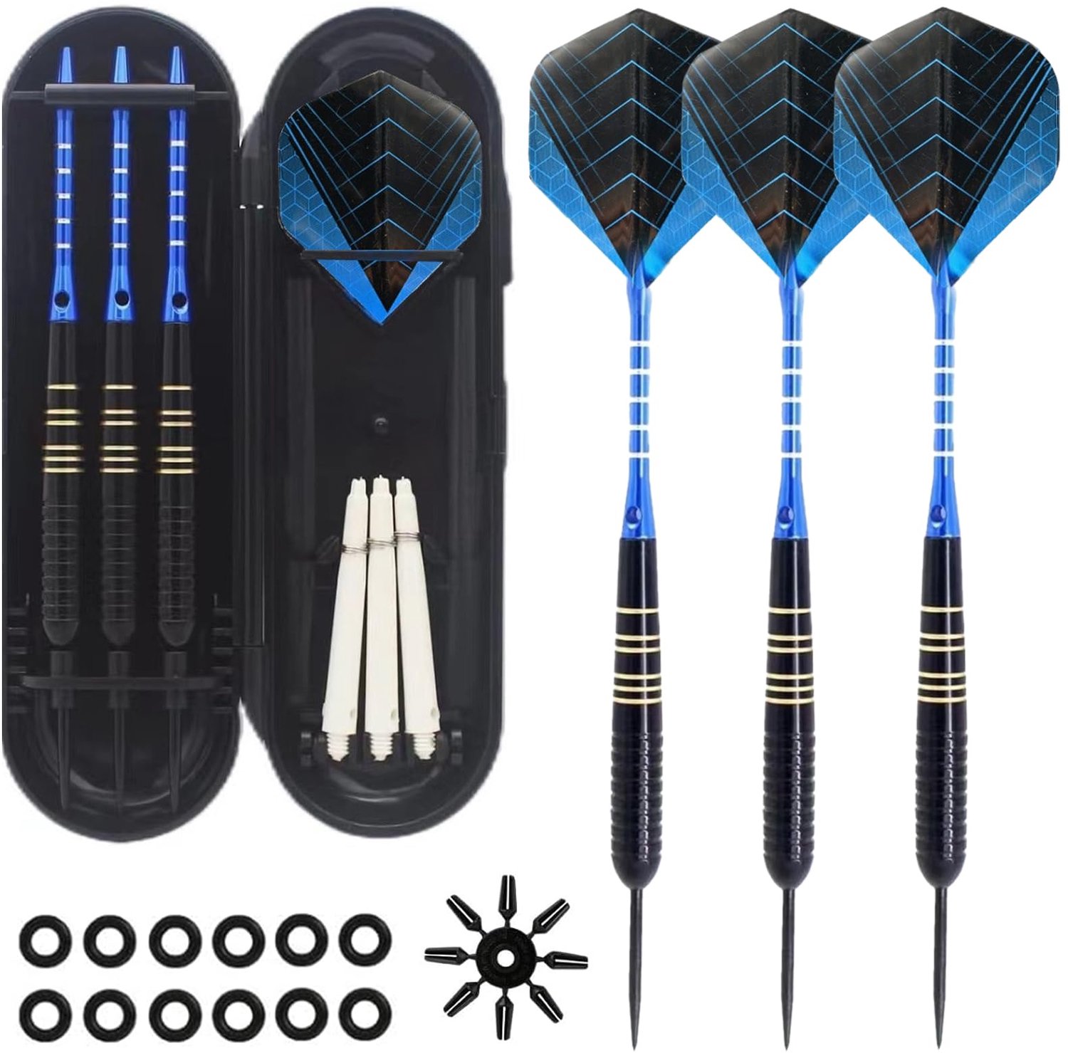 Darts Set 22g - Professionele Darts - Aluminium Schachten - Dart Case - Lichtgewicht - Duurzaam Materiaal - Pijlen