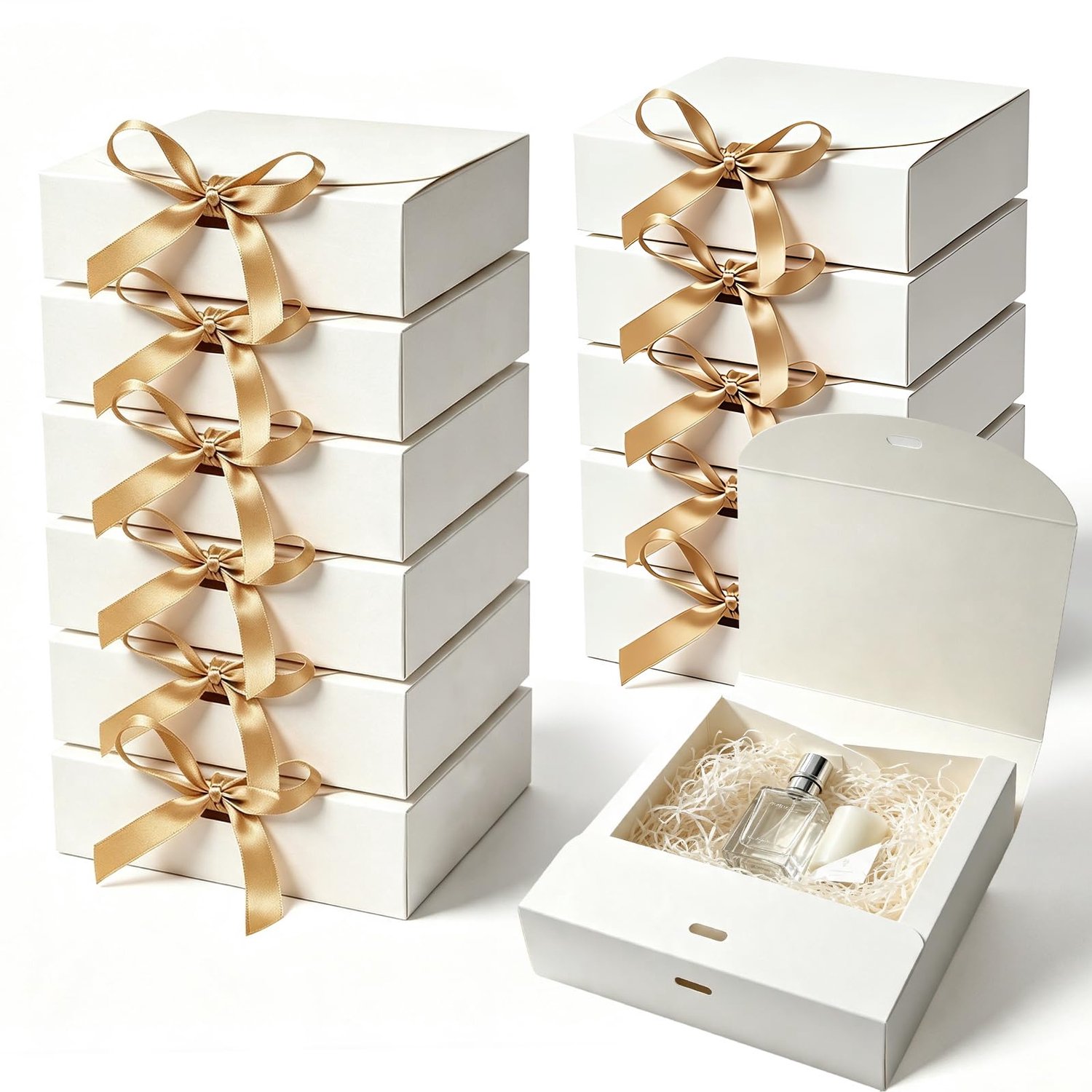 12 Stuks Witte Geschenkdozen met Deksel 16 x 16 x 5 cm