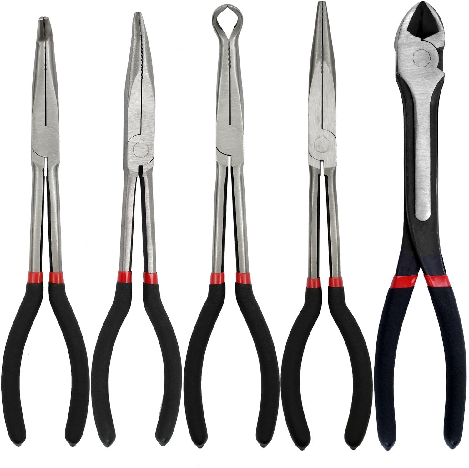 Set van 5 Lange Pijpenknippers en Diagonaal Knippers