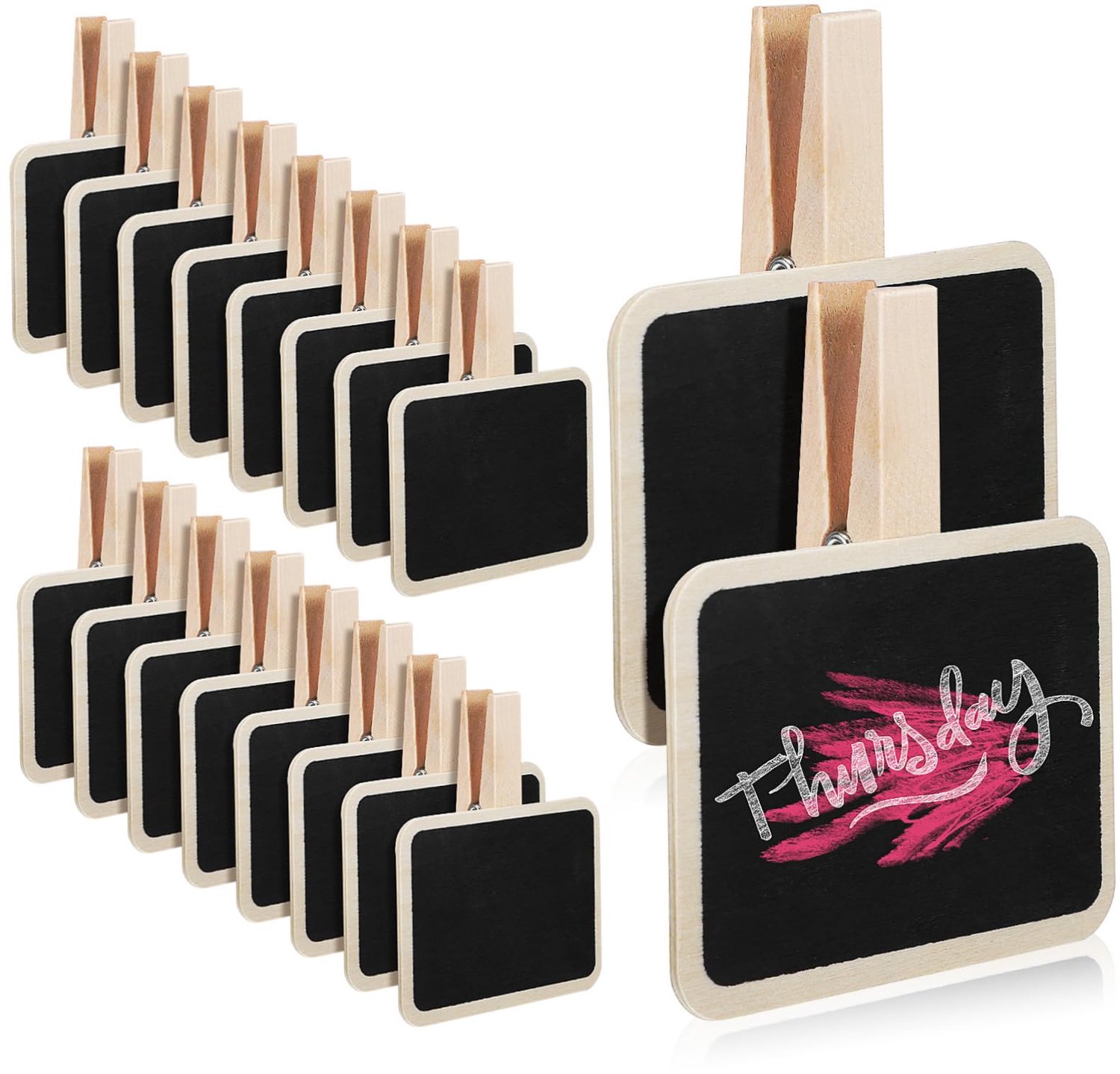Kleine bordclips - Bordlabels - Mini-borden met clips - Compact formaat - Levensmiddelenetiket - Herbruikbaar voor evenementen en feesten...