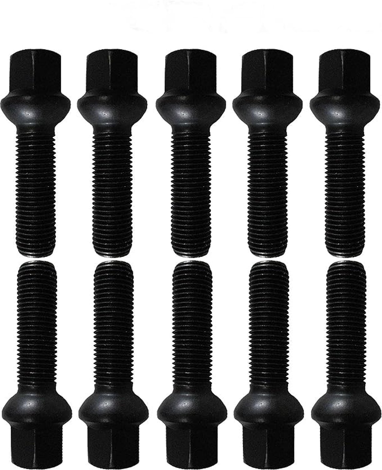 M14x1,5 45mm Wielbouten - Zwart, Set van 10