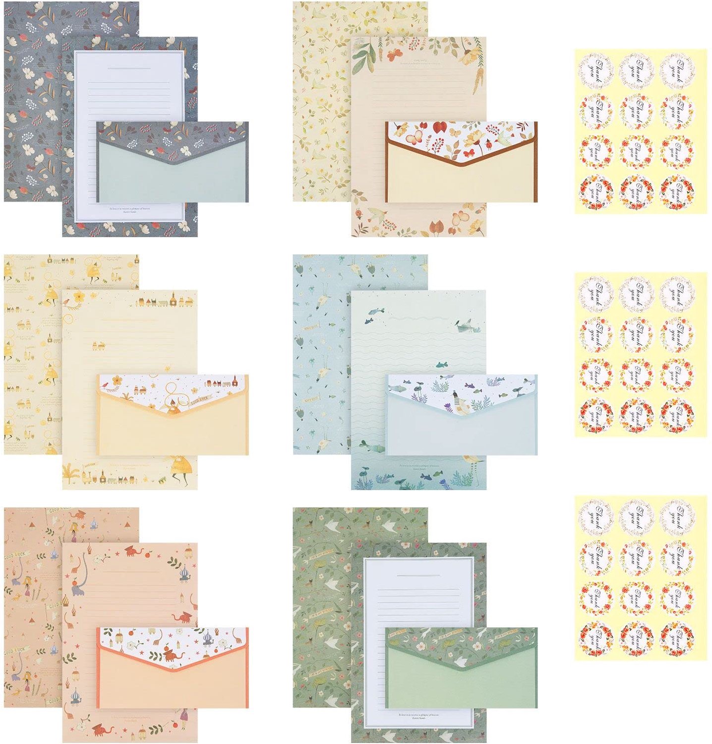 Stationery Set met 36 vellen en 18 enveloppen - Voor uitnodigingen en cadeaus