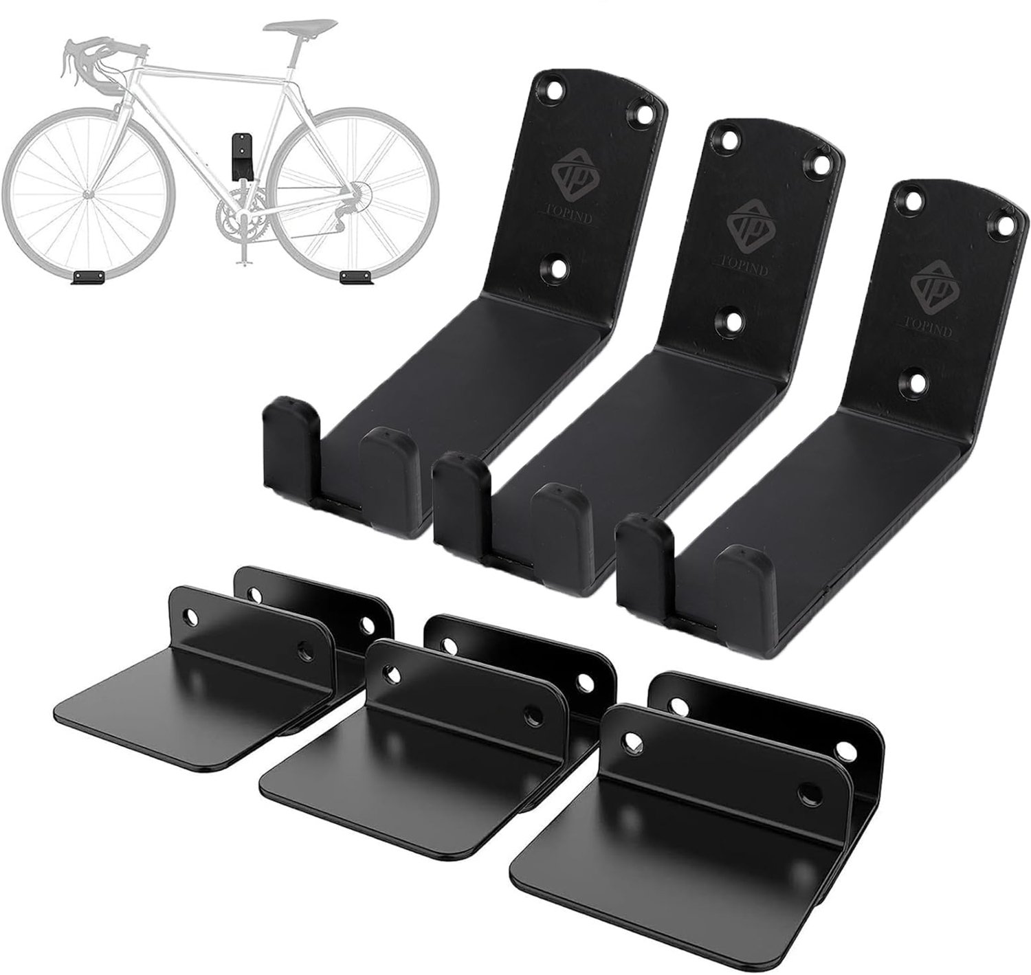 Wandgemonteerde Fietsrek, Set van 3 voor Efficiënte Opslag