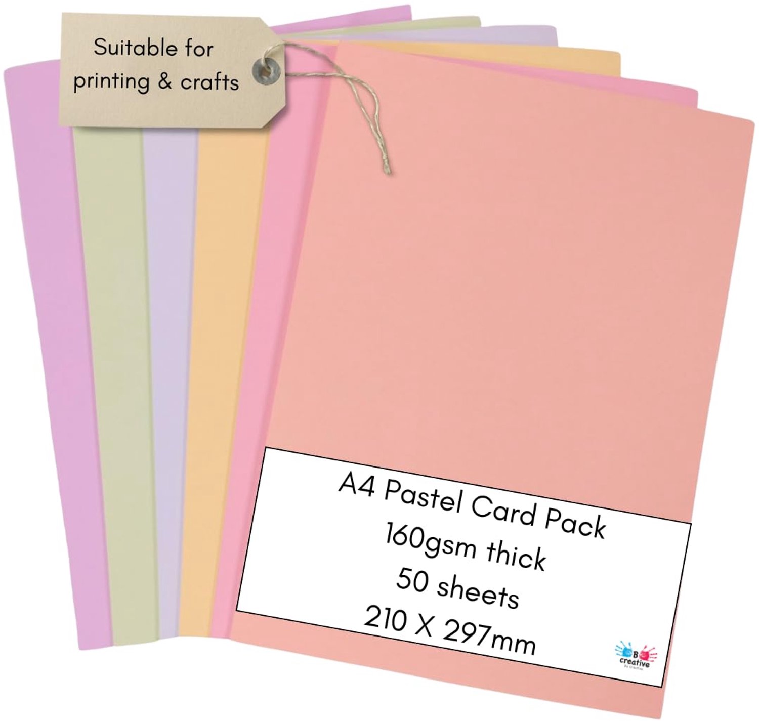 Pastel A4 Kleurenkaarten - 50 Vellen - 160gsm