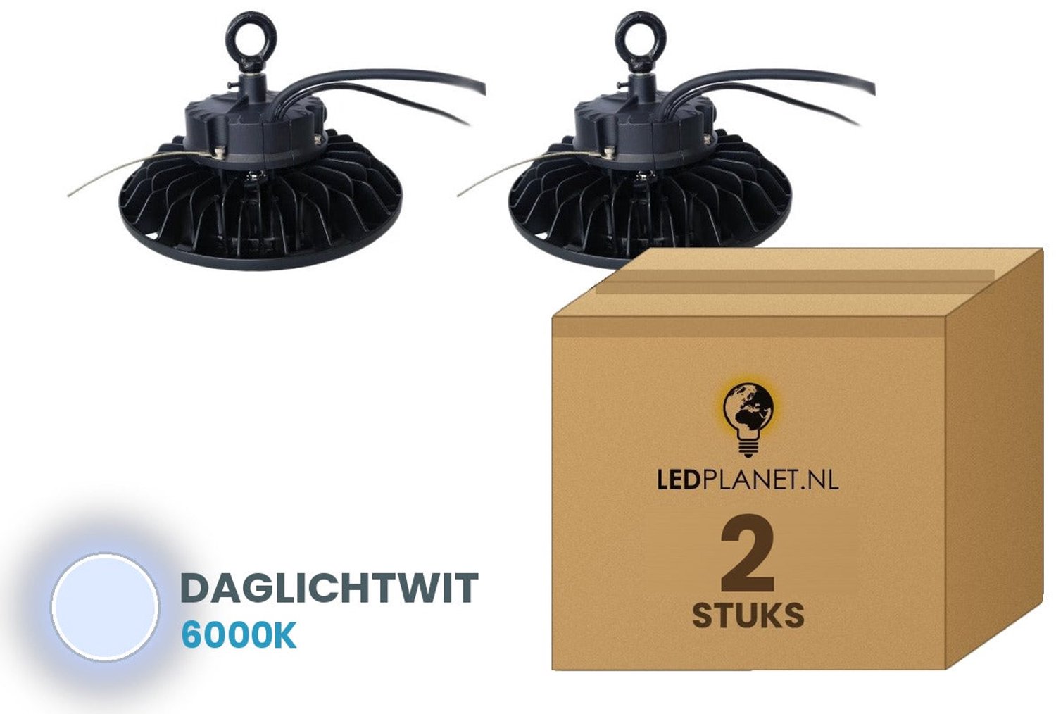 Tsong UFO Lamp - LED High Bay 150W - 22.500 lm - Daglichtwit 6000K - 2 stuks - DALI Dimbaar - IP65 - Hal, Werkplaats- & Garageverlichting - 5 jaar garantie