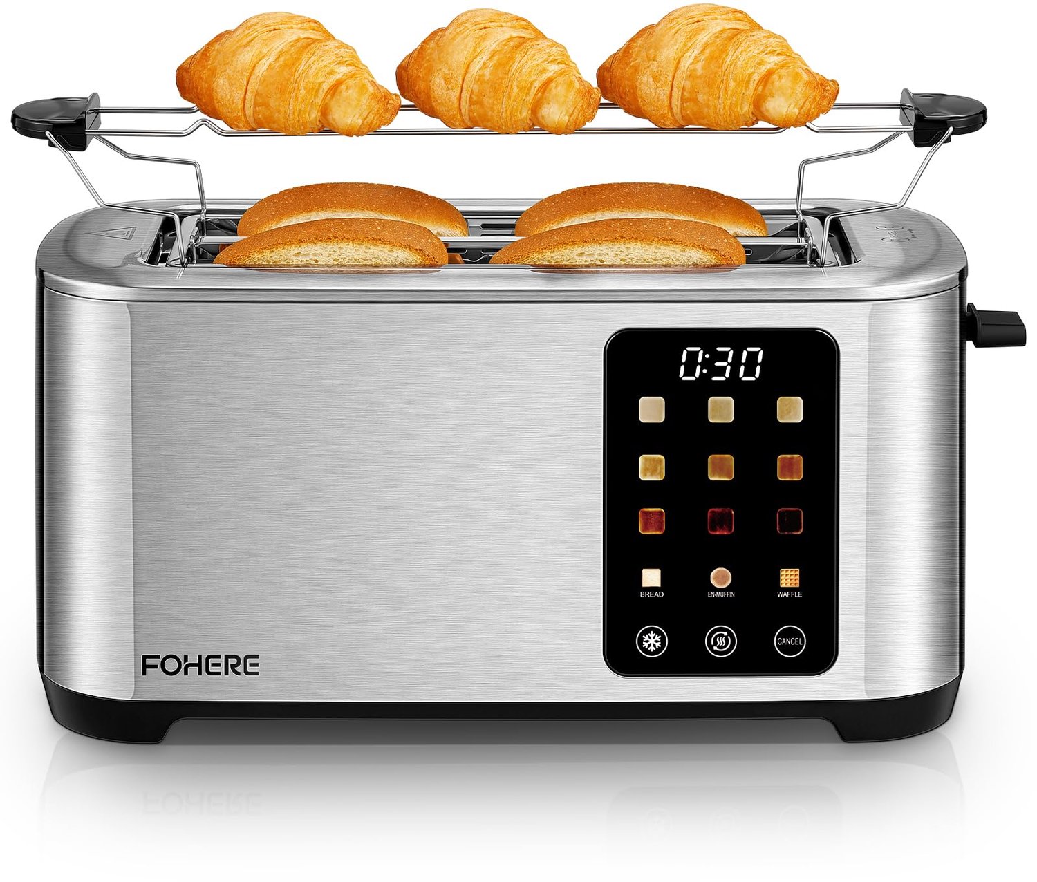 4-Slice RVS Toaster met Touchscreen en 9 Instellingen