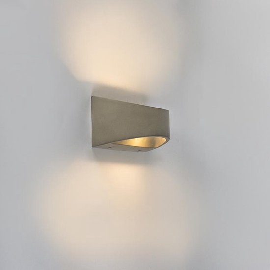 QAZQA adelaide - Landelijke Wandlamp voor binnen - 1 lichts - D 9.45 cm -  Grijs -... | bol.com