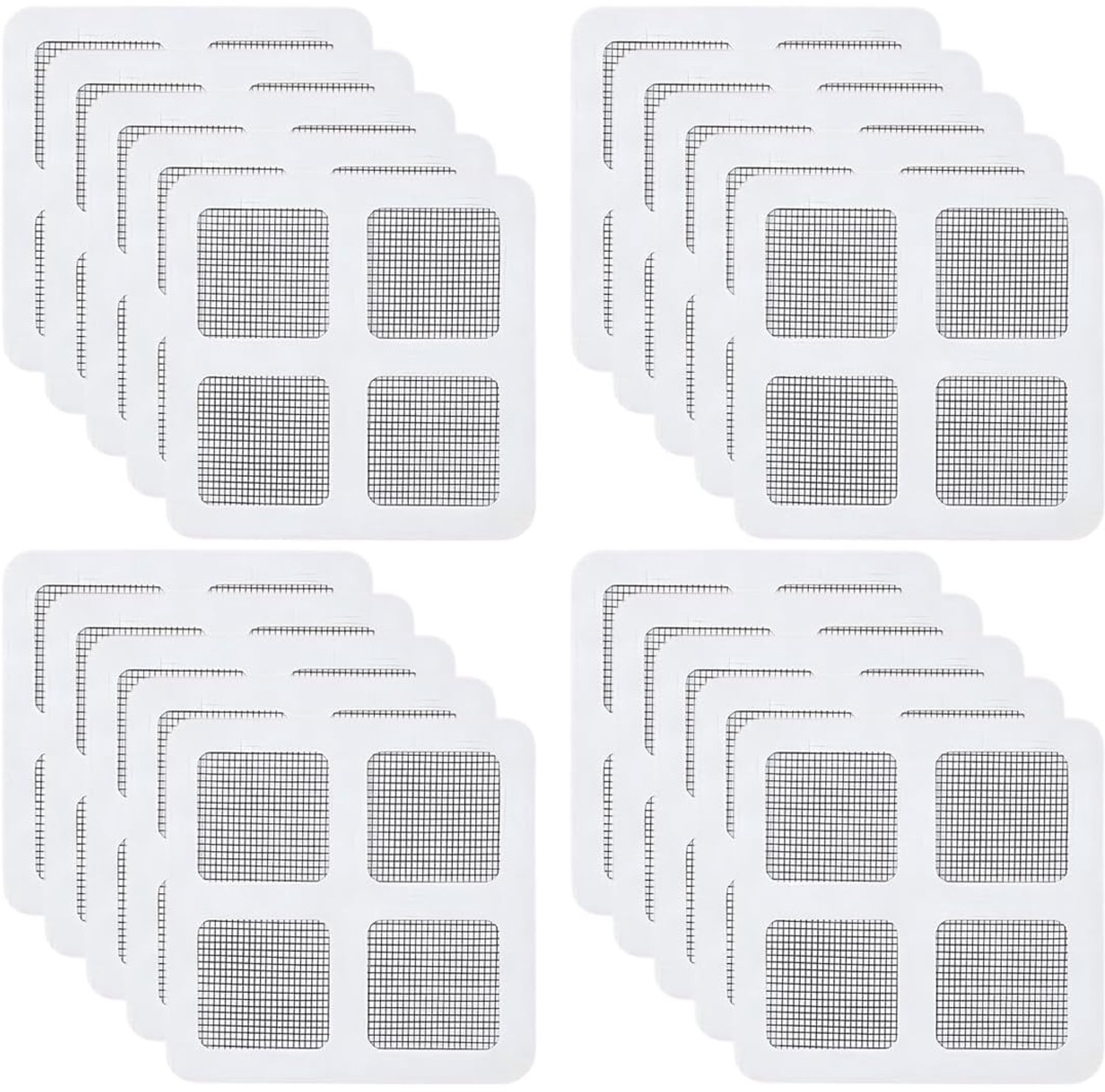 Douche Haarvanger, Set van 20 Wegwerpfilters, Zelfklevend, 10 x 10 cm