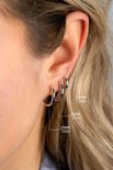 Drie gladde zilveren oorringen in oplopende maten: 12mm ZIO194, 15mm ZIO401 en 17mm ZIO402.