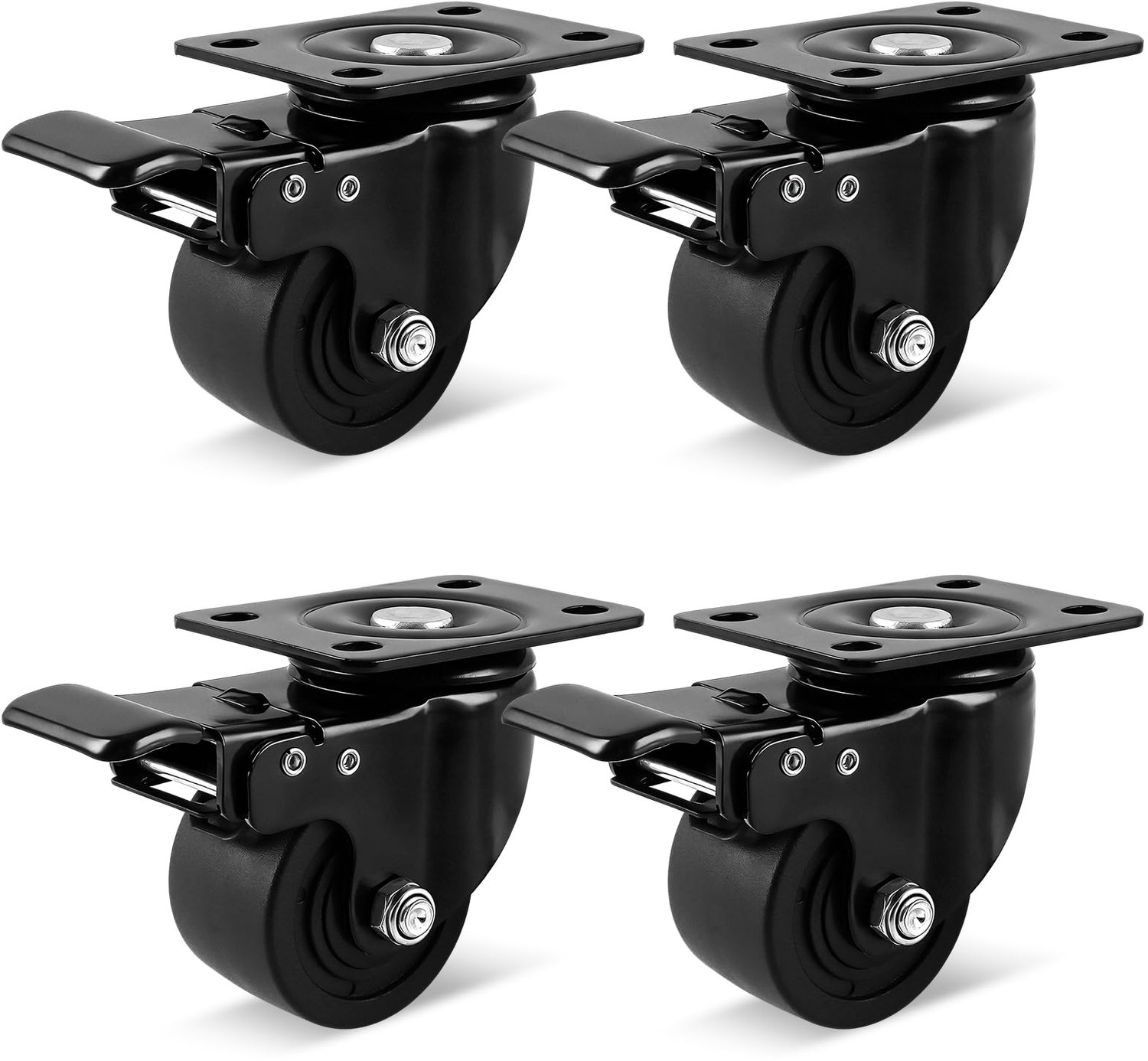 Set van 4 Zwenkwielen van 65 mm voor Meubels