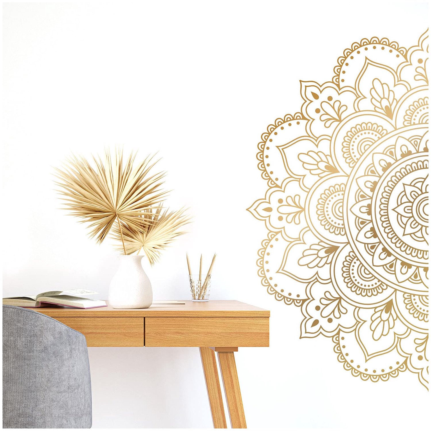 Mandala Wandtattoo in Zwart voor Woonkamer en Slaapkamer