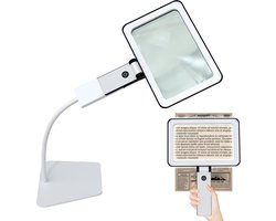 Leesloep met verlichting - Inklapbare leesloep - Standaard - Voor senioren - 5x vergroting - Lichtgewicht ontwerp - Vergrootglas
