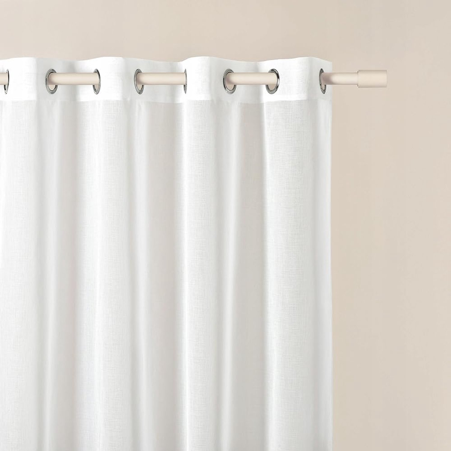 Novelia Ooglet Gordijn 140 x 250 cm, Wit en Transparant