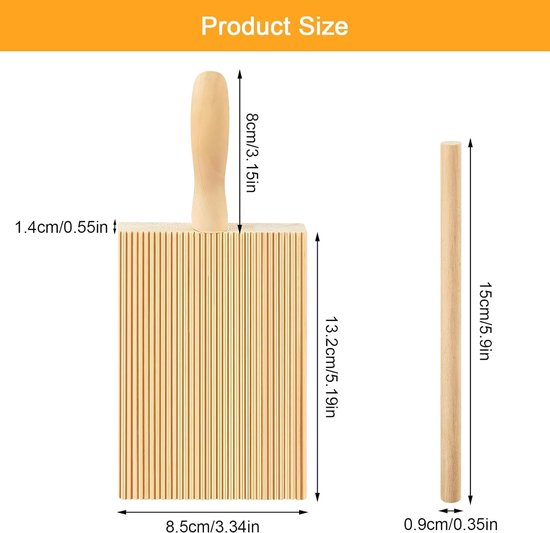 Houten Gnocchi Maker met Stokken voor Zelfgemaakte Pasta — afbeelding 3