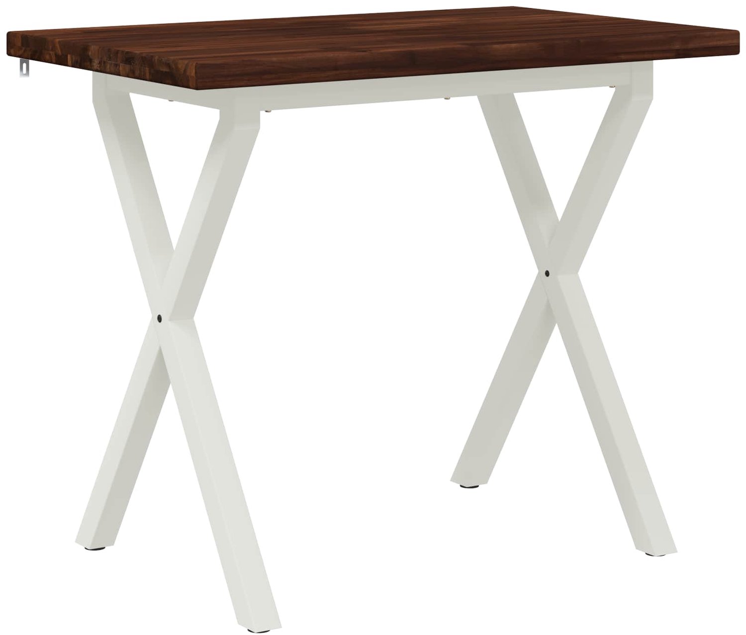vidaXL Vierkante - Eettafel - 110 - x - 55 - x - 75 - cm - Massief - Acacia - Hout Donkerbruin en Wit