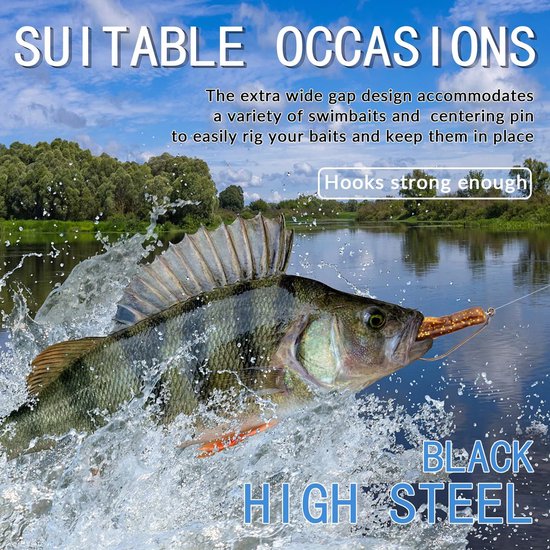 Vishaak Set met Twist-Lock en Verzwaarde Swimbait Haken voor Zacht Kunstaas, 60 Stuks — afbeelding 2