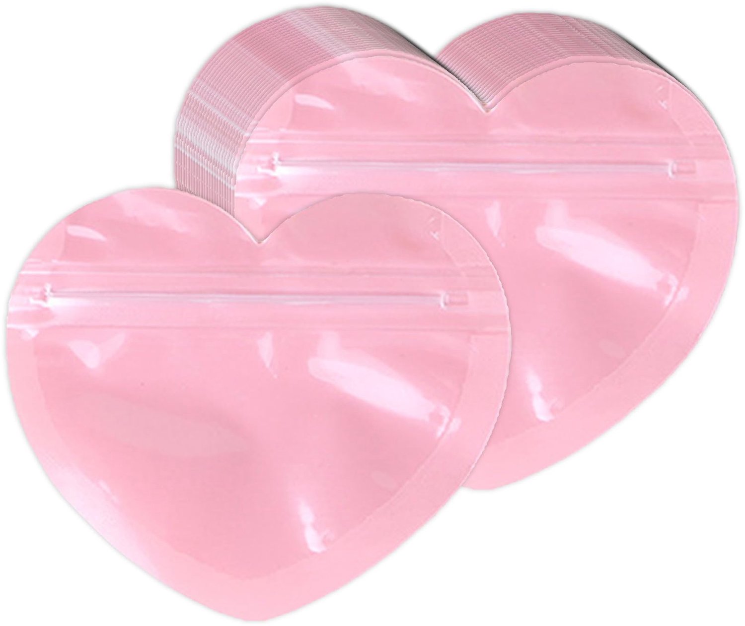 Set van 50 Roze Zelfsluitende Tassen in Hartvorm