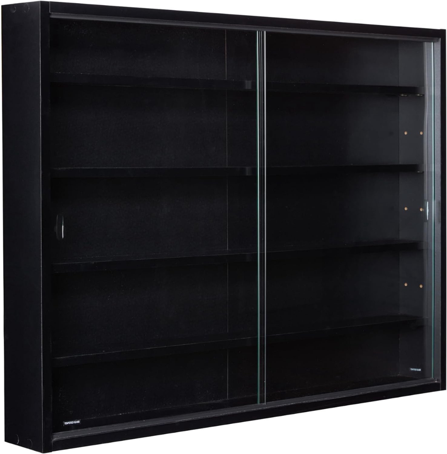 Vitrinekast met Glas - Vitrinekasten Woonkamer - 80x60x10 - Zwart