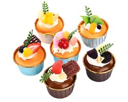 Nep Cupcakes Realistisch Uiterlijk - Kunstmatige Taart - Decoratie - Fotografie Props - Simulatie Dessert - 6 Stuks - Nepgebak