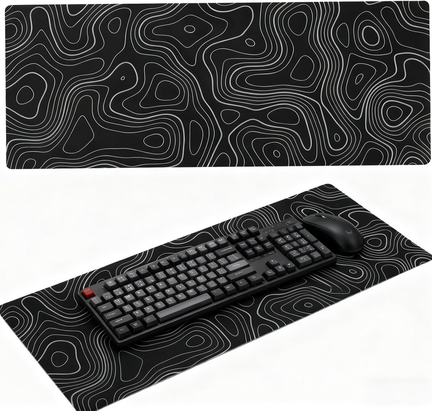 Gamingmuismat XXL - 90 x 40 cm - Antislip Rubberen Basis - 2 Stuks - Ergonomisch - Zachte Touch - Muismat