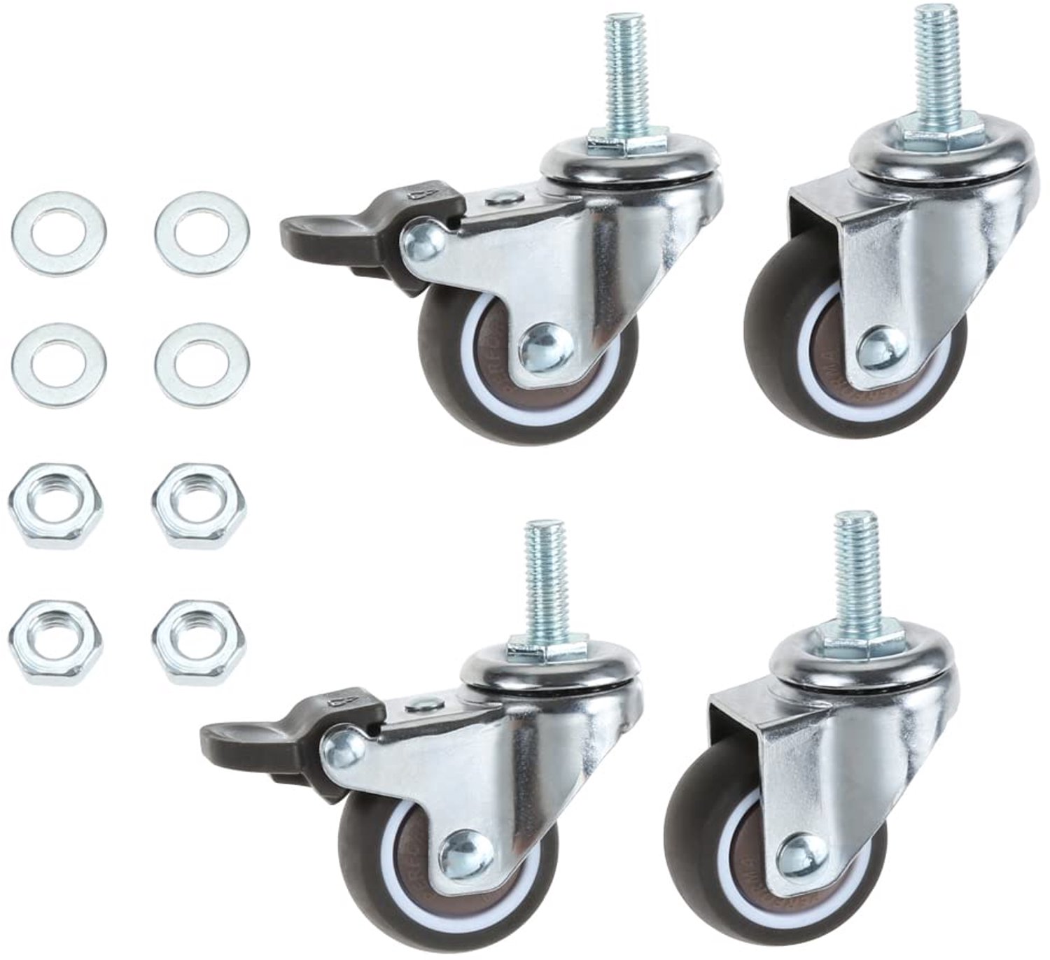 4x Meubelwielen met Rem en 32 mm Diameter