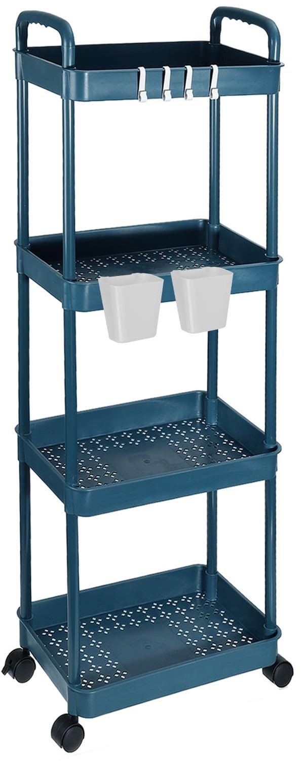 4-Lagen Rolling Utility Cart met Handvat voor Organisatie