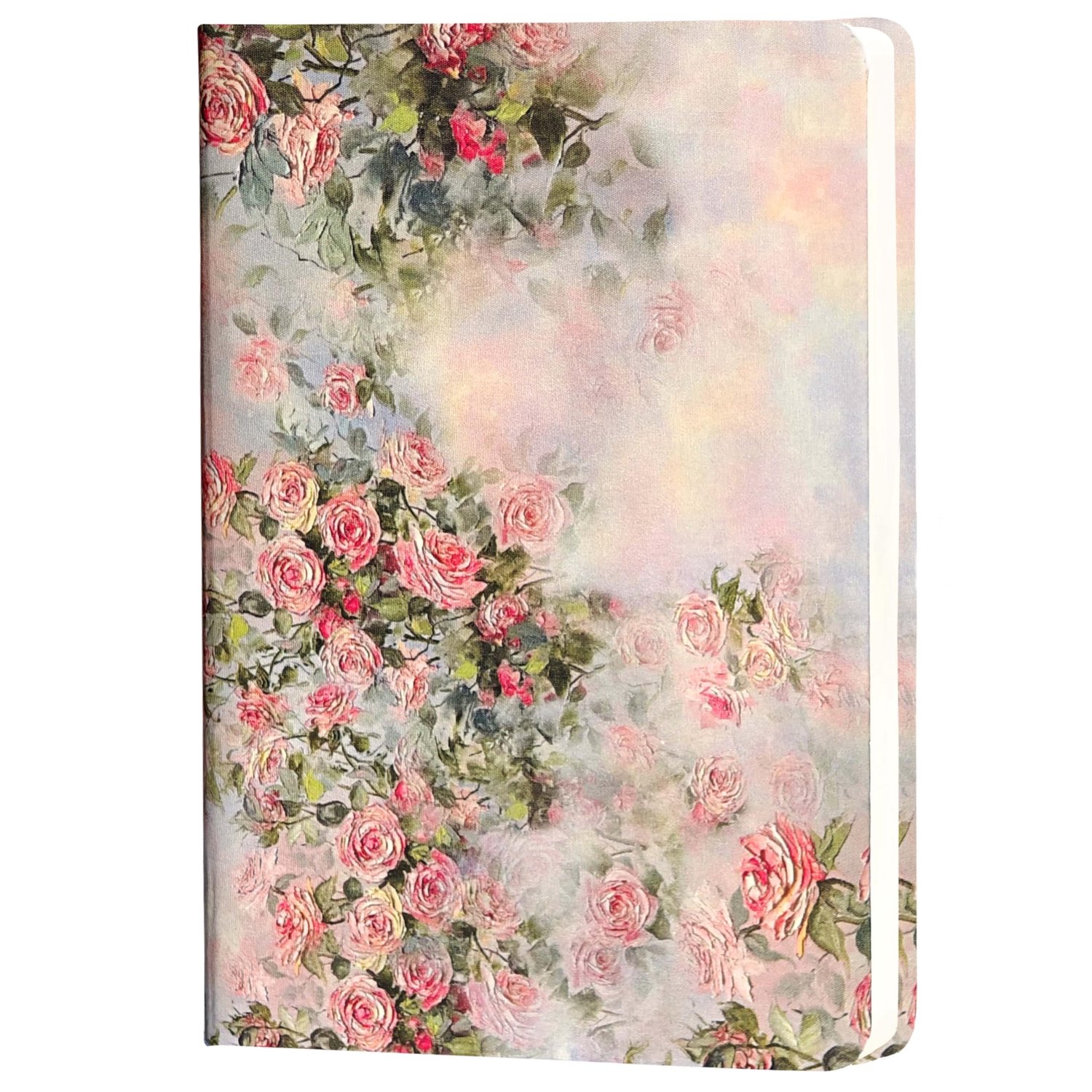 Eichenblatt Notitieboek A5 gelijnd, 200p, 100g, hardcover stof, dagboek voor vrouwen, cadeau, 21x14,5 cm, Bloemen – - ShopVlot