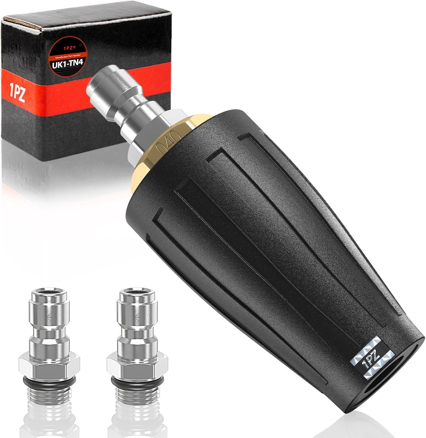 1PZ FR1-TN4 Rotating Turbo Nozzle with Two 1/4 Inch 4000 PSI Pressure Washers Quick Connection for Cleaning Car and - ShopVlot