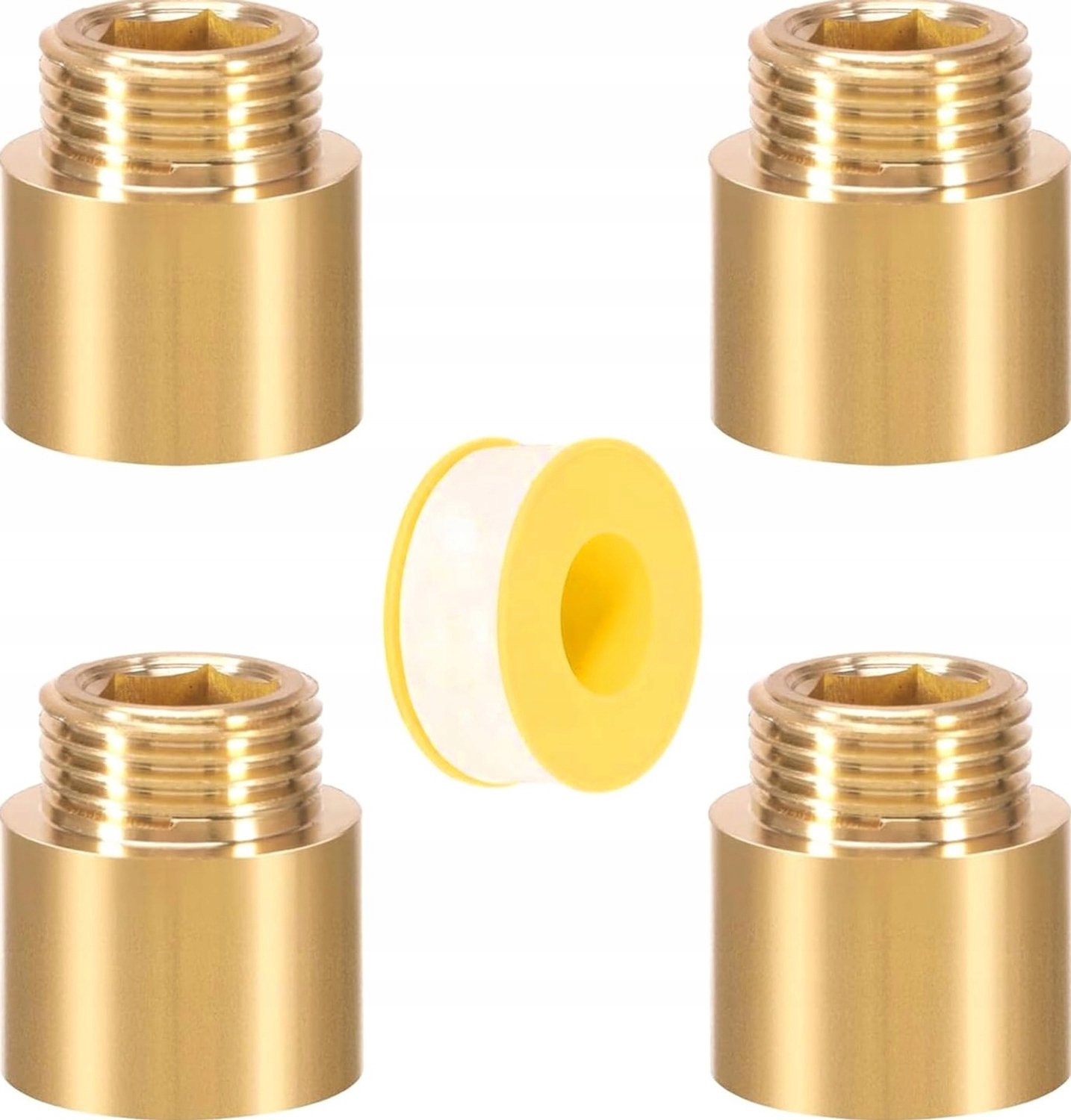 Merkloze Messing Kraanverlengers 4 Stuks - 1/2" x 20mm