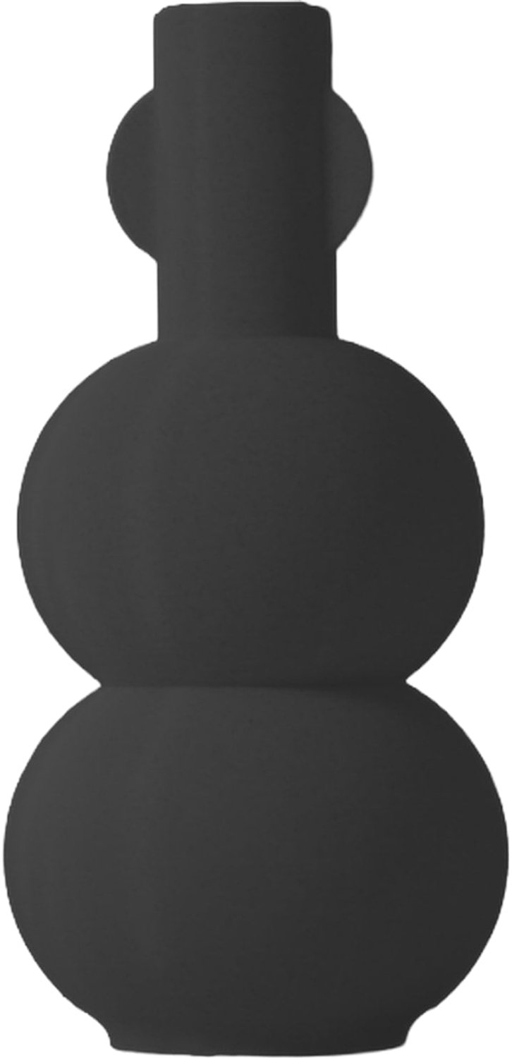 Layvo ZELMA Vaas - Zwart - D12 x H25 cm - droogbloemen vaas - japandi - gerecycled plastic