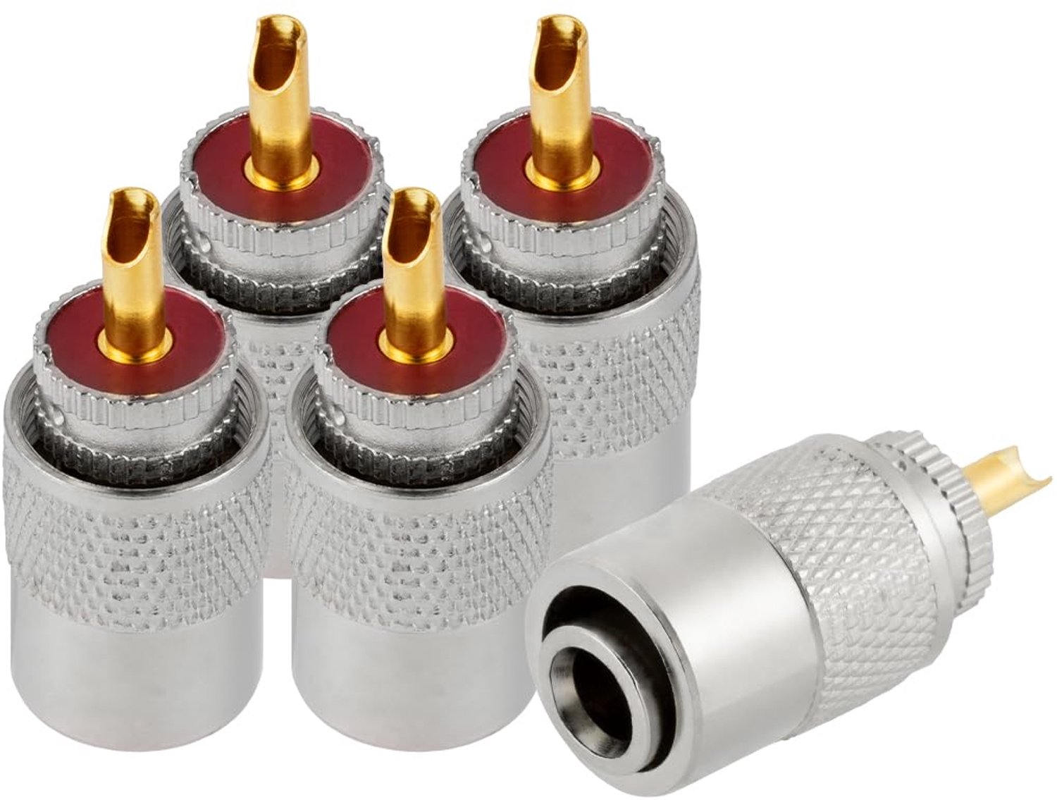 Vecys 5PCS PL-259 UHF Male Connectors 50 Ohm PL259 Male Plug Crimp RF Coax Connector Adapter for RG8X RG59 RG-213 - ShopVlot