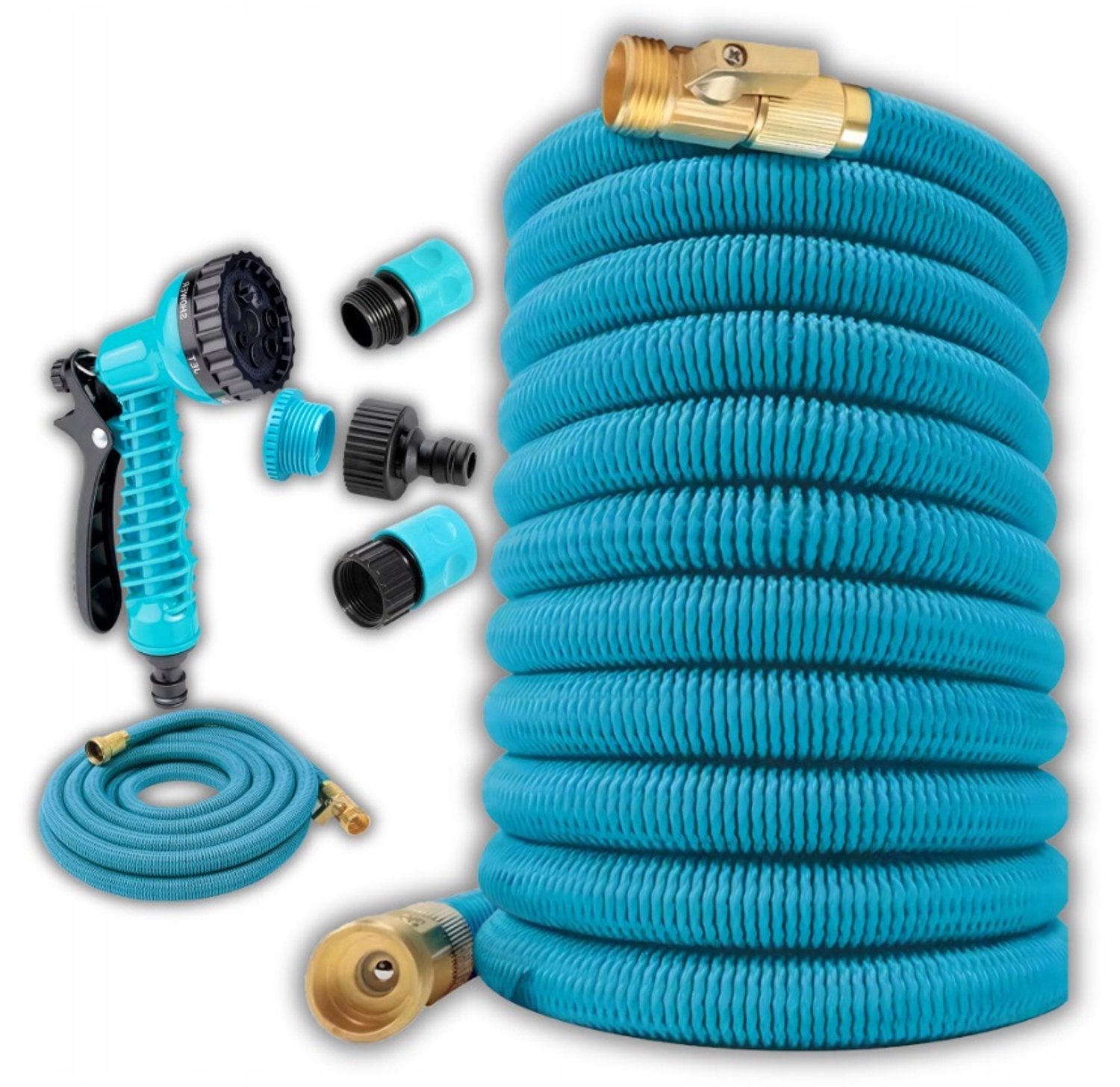 Flexibele Tuinslang 15M - Premium Messing Koppelingen & Multifunctionele Spuitmond