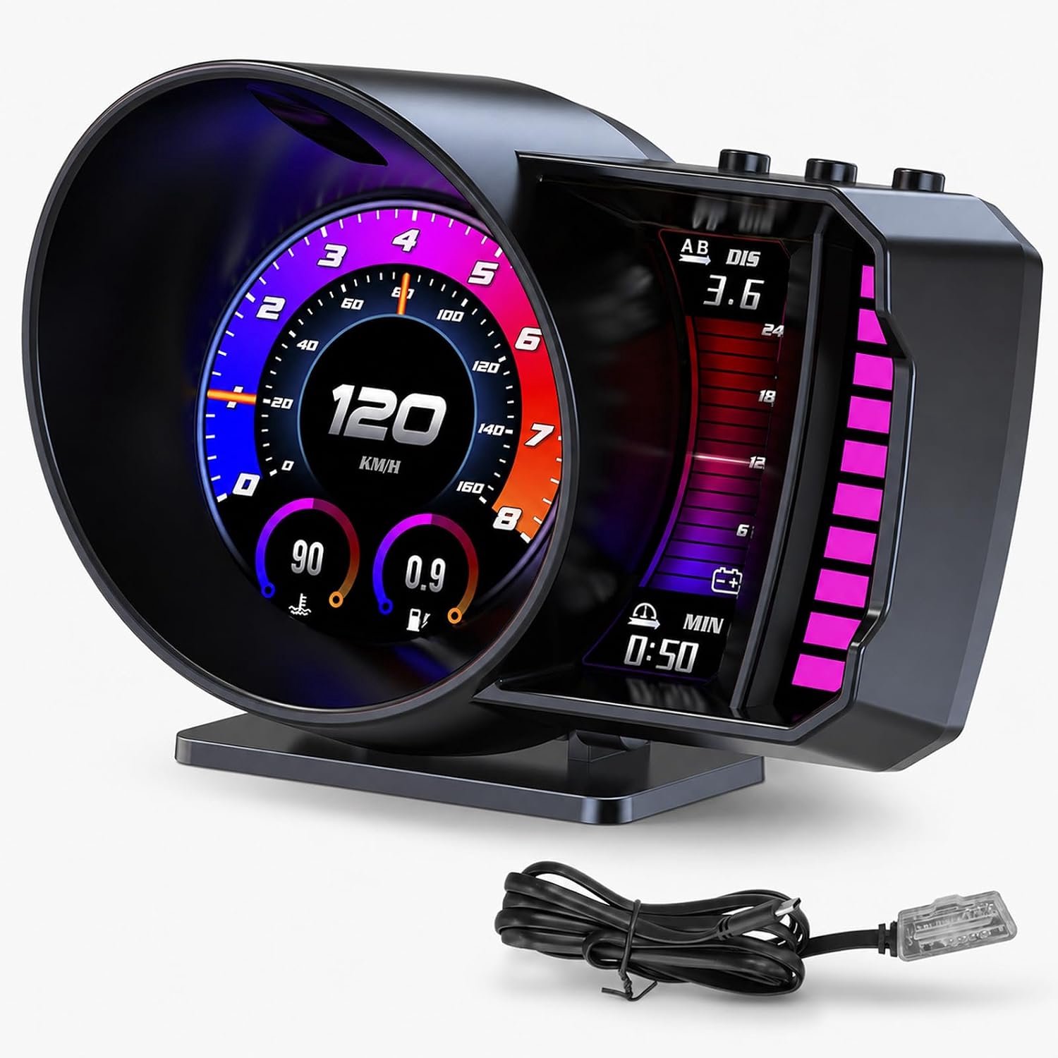 NHOPEEW Head-Up Display Auto 3,5 inch GPS + OBD2 Dual System - ShopVlot