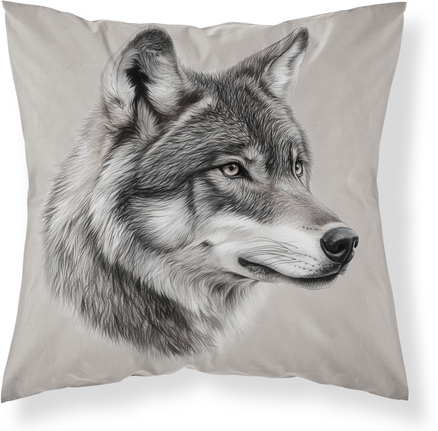 HUISDIER N HUISDIER Wolf Sierkussen 40x40cm incl vulling Hond kussen zwart
