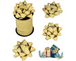 Glinsterende Cadeaulint 10m + 4 Strikken - Feestelijke Decoratie