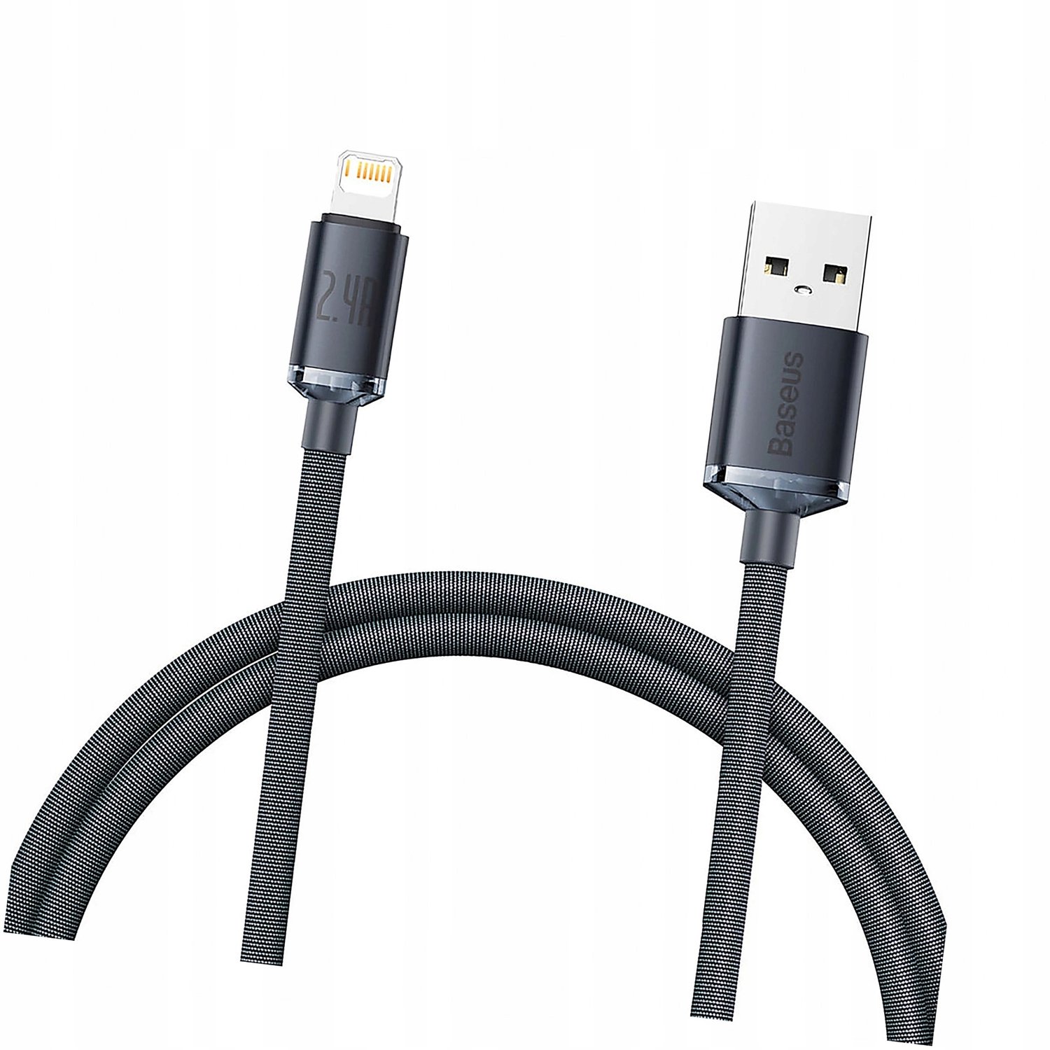 Baseus Crystal Shine Lightning Kabel 1.2m 2.4A Zwart