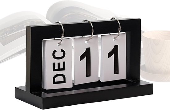 Houten Tafelkalender 2026, Adventskalender, Decoratie voor Kantoor, Huishouden en Bureau, 20 x 9 x 12 cm, Uniek Cadeau en Jaarlijkse Planner — cadeau in Wonen & Interieur - foto 2
