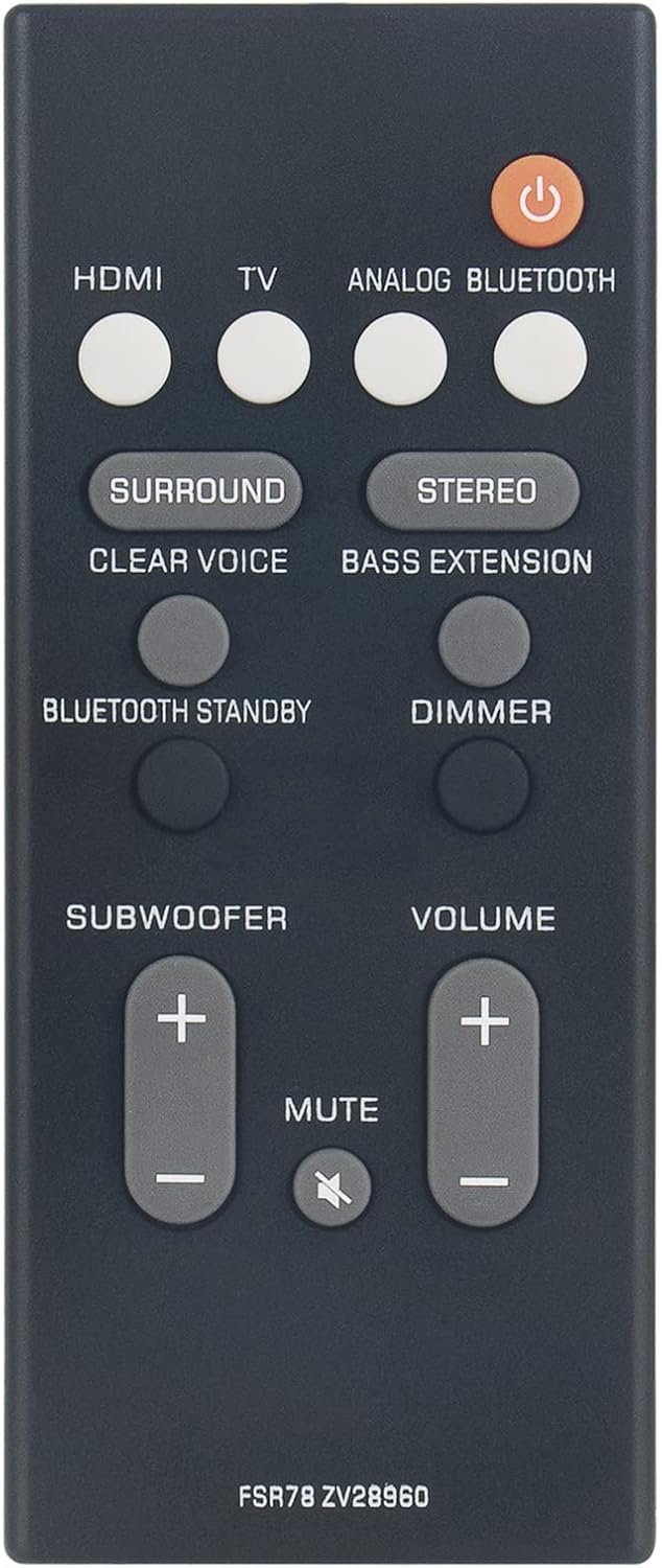 FSR78 ZV28960 Remote Control Fit for Yamaha Soundbar ATS-1060 YAS-107 - ShopVlot