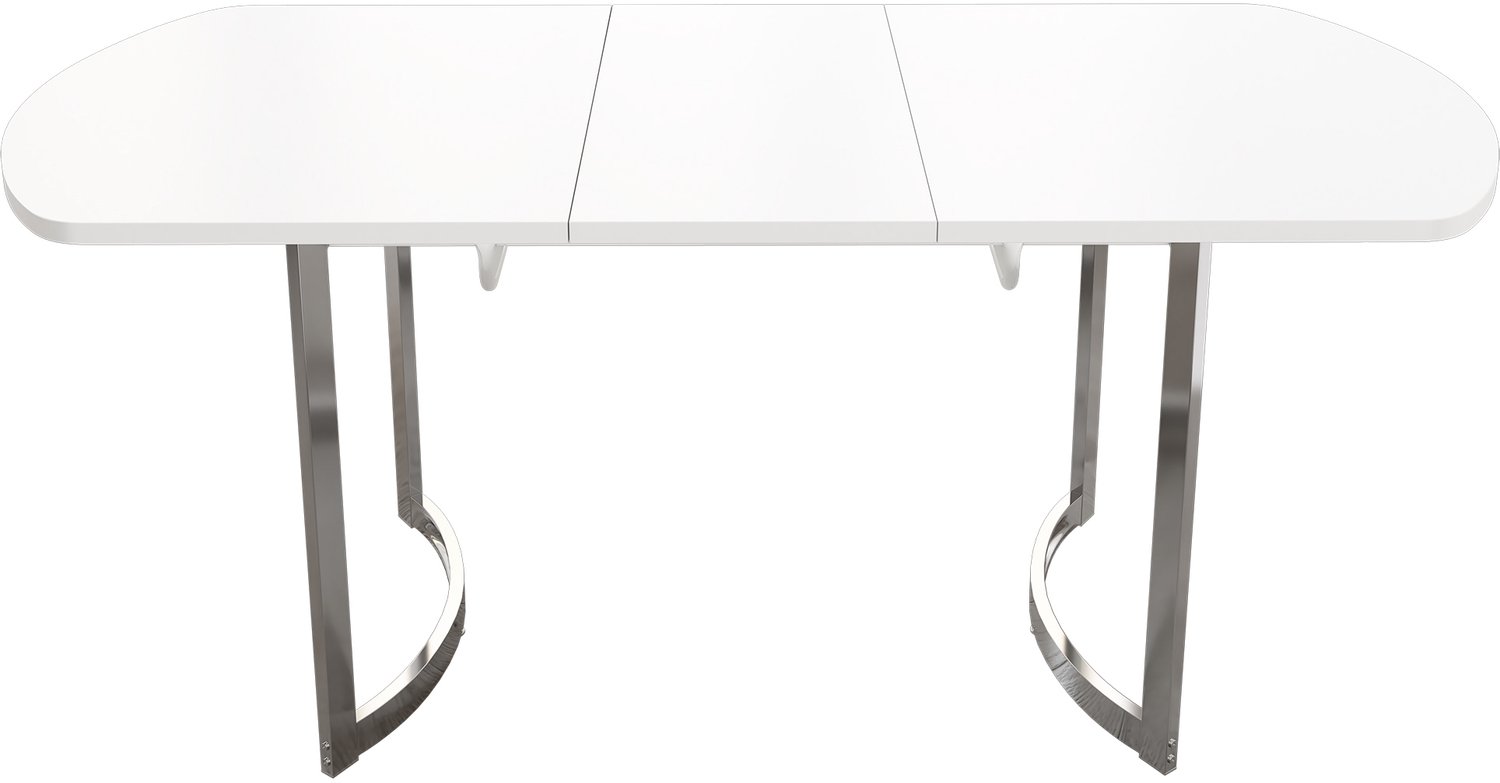 SONNENH Ovale uitschuifbare eettafel - MDF en metalen poten - 140 tot 180 cm - Wit