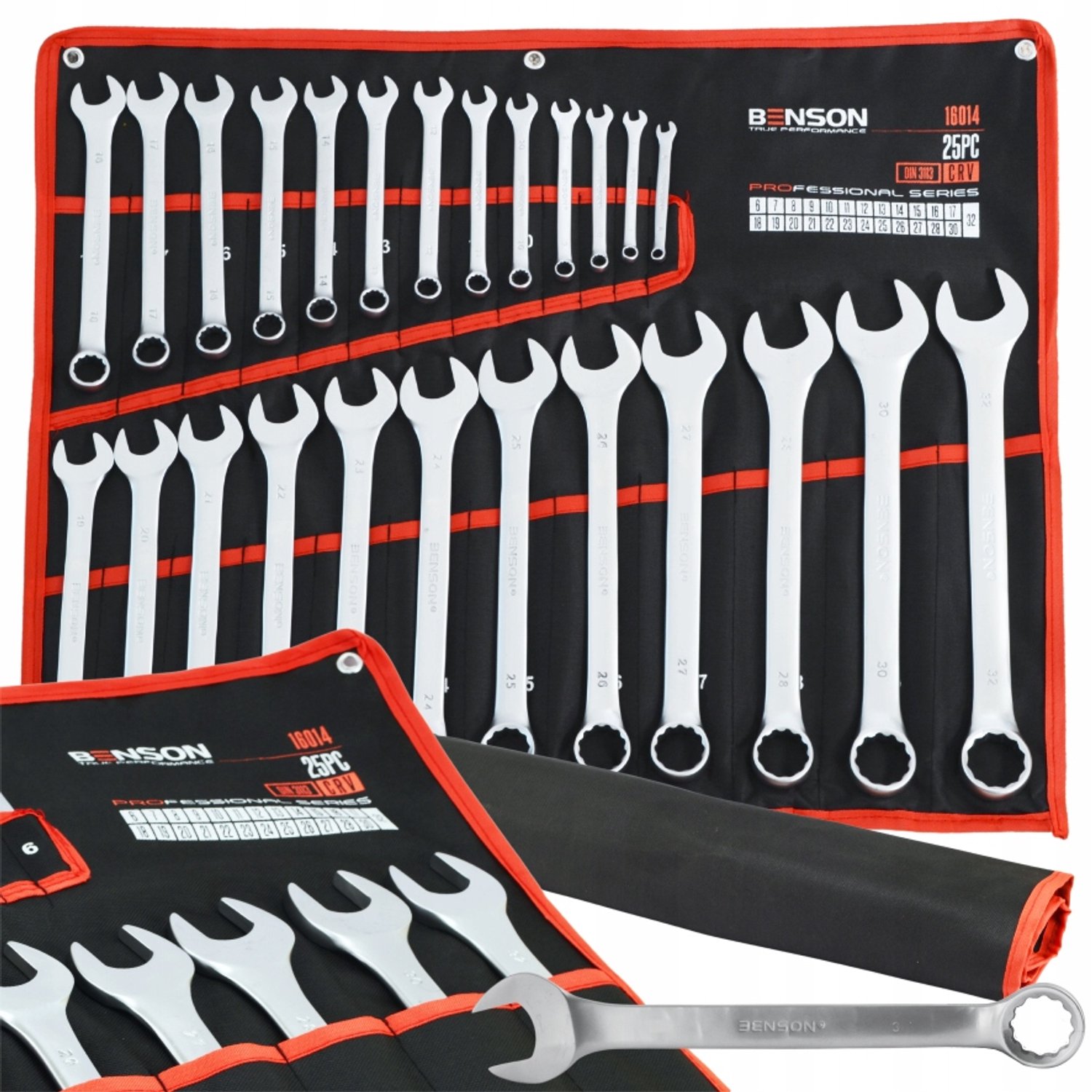 BENSON 25-delige ringsleutelset 6-32mm op mat