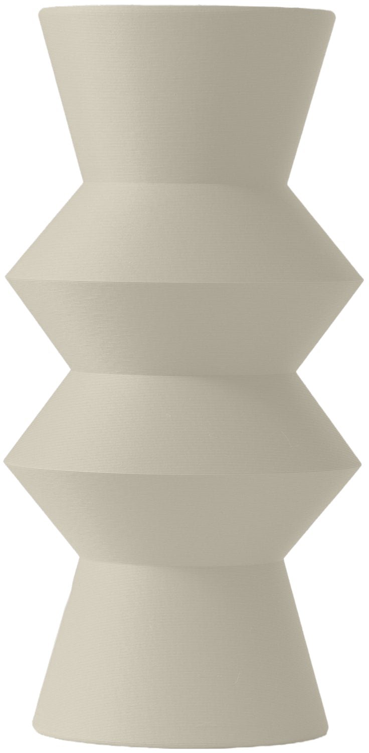 Layvo QUILL Vaas - Crème - D13 x H25 cm - droogbloemen vaas - moderne vaas - gerecycled plastic