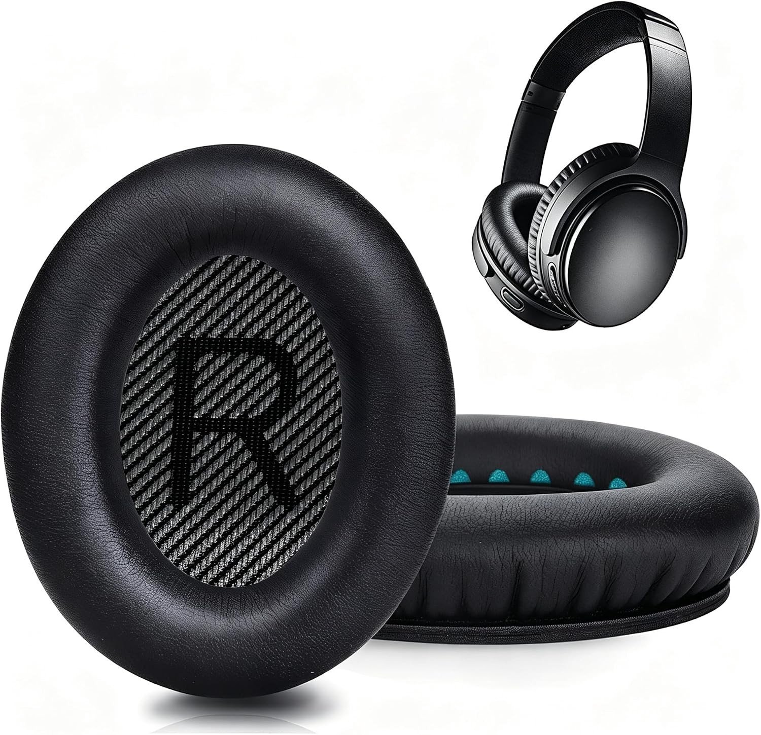 Vervangende oorkussens voor QC35 en QC35 ii hoofdtelefoons, zacht kunstleer en traagschuim voor optimale geluidsisolatie en comfort