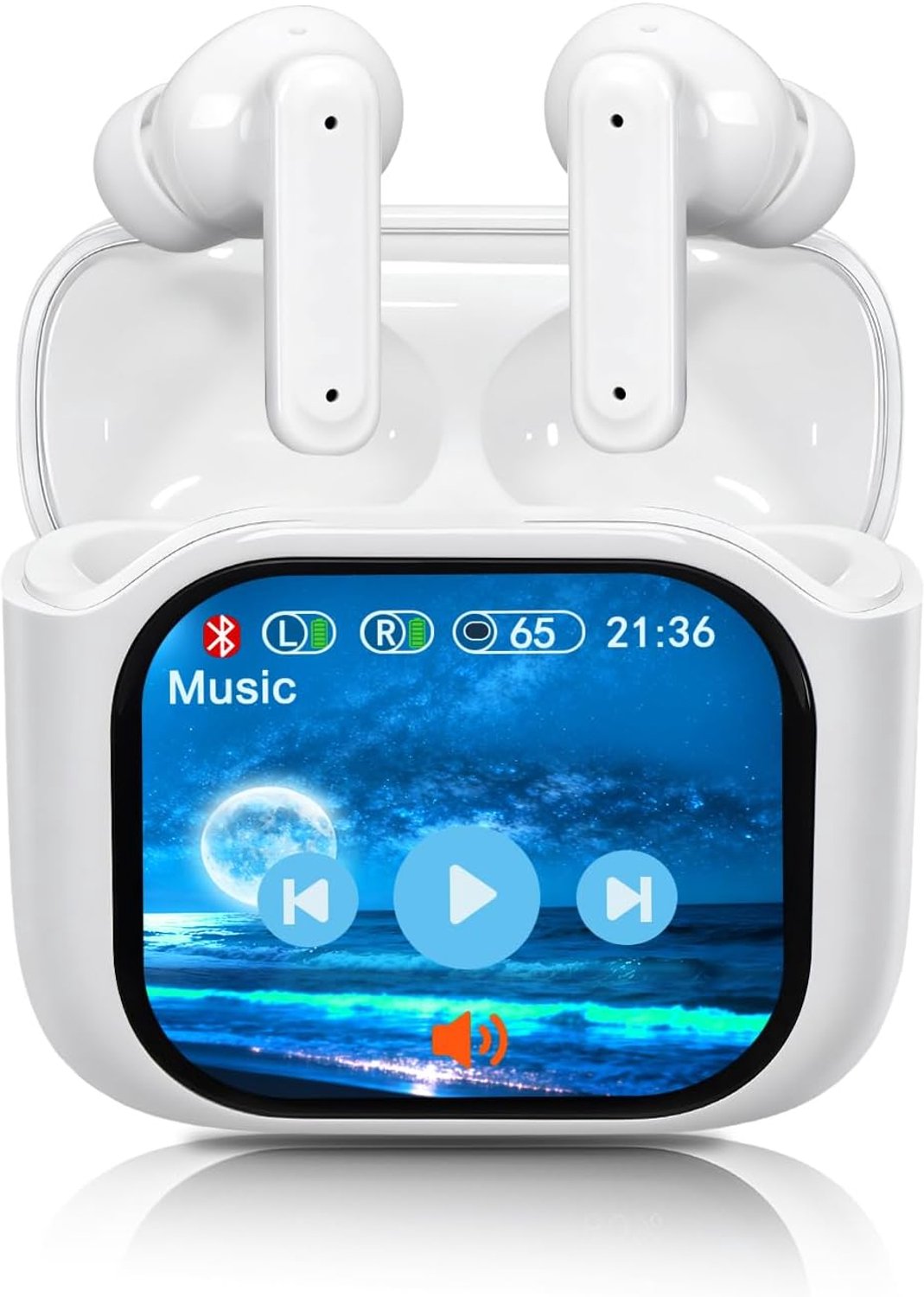 SnelShoppen - Bluetooth Koptelefoon In-Ear Noise Cancelling met LED Display, ANC Hoofdtelefoon, Bluetooth 5.4, Draadloze oordopjes voor Muziek en Bell